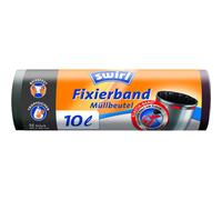 swirl Sacs poubelle avec lien de fixation noir 10 litres 15 sacs