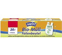 Swirl Lot de 6 sacs poubelle bio avec poignée de transport 20 l