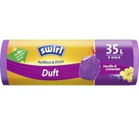 Swirl® Sacs poubelle parfumés vanille-lavande 35 l indéchirables et étanches et support de sac poubelle