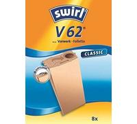 Swirl V62 8 Sachets Pour Vorwerk Kobold Folletto VK118 VK119 VK120 VK121 VK122