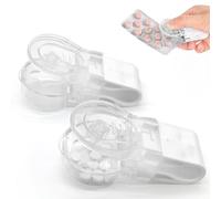 SwirlColor boite a pilule portable, 2pcs petit portable tablette picker blister pack batteur de pilule avec récipient, facile à retirer les pilules de l'emballage - blanc