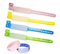 SwirlColor Bracelet Securite Enfant, 100 Pièces Bande Jetable Identification de PVC de événementiel Bracelets pour Le Paquet de Sécurité Bracelet - (Enfant, Rose+Bleu+Jaune+Vert)