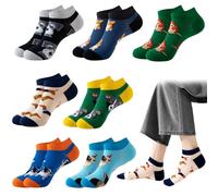 SwirlColor Chaussettes Femme 39-42, 7 Paires Hebdomadaire Rigolote Chaussettes à Motif de Chien Chaussettes en Coton Confortables Lot Multiple