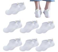 SwirlColor chaussettes femmes 35-40, 7 paires de hebdomadaire belle marguerites brodée chaussettes courtes femme coton chaussettes rigolotes femme