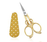 SwirlColor Ciseaux de Couture, 1 Pièces Ciseaux Broderie Ciseaux en Acier Inoxydable pour Petits Métiers à Coudre, Filetage, Couture, Artisanat, Coupe, avec Couverture en Faux Cuir (Jaune)