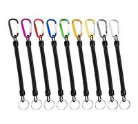 SwirlColor Cordon Peche, 9pcs Élastique Pratique Multifonctionnel Carabiner Rétractable Spirale Keychain