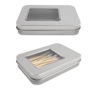 SwirlColor Coton Swab Holder pour Voyage, 2 Pcs Portable Perspective Petit Coton Bud Holder Boîte métallique vide contenants avec Slide Top pour cure-dents