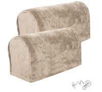 SwirlColor Couvre Accoudoirs, Housses D'accoudoir Antidérapantes Souples pour Fauteuils Meubles Canapé Protecteur de Bras - Kaki