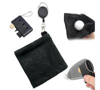 SwirlColor Ensemble de Serviette Golf de brosses, Serviette Noire avec Clip à mosqueton évolutif et Accessoires de Brosse de Golf pour la Salle de Sport