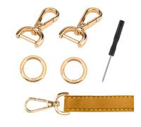 SwirlColor Fermoir pivotant pour sac, 2 pièces amovible D - Ring mousqueton sac a main et 2 pièces ressort o - ring avec tournevis pour sac à main Diagonal bricolage accessoires - or