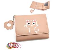 SwirlColor Fille Porte - Monnaie Enfant, Mignon Chat Court Petit Sac à Main Enfants Faux Cuir Fille Porte - Monnaie Frangé Adolescent Fille Femme