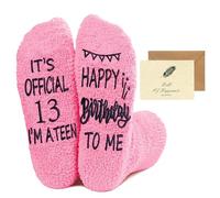 SwirlColor Filles 13ème Anniversaire Chaussettes, Chaud et Confortable Rose lit Chaussettes Lavable Fille 13ème Anniversaire Cadeau