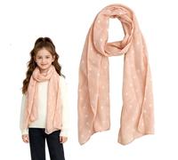 SwirlColor Filles écharpe de lin de coton, léger étoile imprimer toutes les saisons cou envelopper soleil protection contre le vent pour les filles 3-8Y