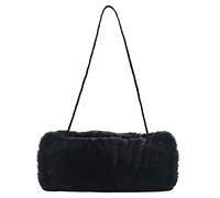 SwirlColor Main Muff Hand Muff avec Cordon de Cou en Peluche Mode Portable Handwarmer pour Les Filles en Hiver (Noir)
