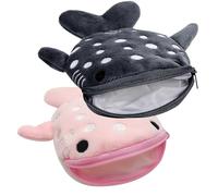 SwirlColor Mini Porte Monnaie, 2pcs Portefeuille Mignon Animal avec Fermeture à glissière Porte - Monnaie Portable pour garçon et Fille pour Change, Cartes, clés, écouteurs (Noir et Rose)