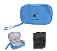 SwirlColor Petit Sac de Premiers Soins Organiseur de pilules Portable conteneur de médicaments Vide Pratique à Transporter avec Trois Sacs de Voyage - Bleu