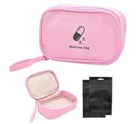 SwirlColor Petit Sac de Premiers Soins Organiseur de pilules Portable conteneur de médicaments Vide Pratique à Transporter avec Trois Sacs de Voyage (Rose)