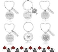 SwirlColor Porte Clé Professeur, 6pcs Merci Professeur Porte-clés Différent Significatif Porte-clés en Acier Inoxydable pour Professeur Instructeur Professeur Entraîneur