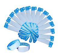 SwirlColor Sécurité Enfant Bracelet, 100 Pièces Bracelet Identification en PVC ID Bracelet Jetables et imperméables Jetables - (Enfant, Bleu)