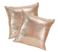 SwirlColor Sequins Housse Coussin Champagne Paillettes Housses de Coussin décoration Maison café carré Coussin Coussin taies 40x40cm/15.7x15.7inch 2 pièces