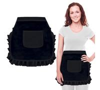 SwirlColor Tablier de Taille avec Poche, Demi Tablier à Fleur, Taille Basse pour Serveuse, Cuisine, Bistro, Restaurant, Café