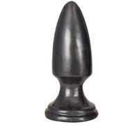 Swirled Vibrating Anal Plug with Remote Control - Black