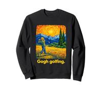 Swirling Sky Golfer Post-Impressionist Landscape Sweatshirt
