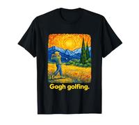 Swirling Sky Golfer Post-Impressionist Landscape T-Shirt