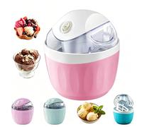 Swirly Cup Ice Cream Maker, 15-Min Quick Homemade Mini Soft Serve Machine | Quick homemade soft serve in about 15 minutes-a mini portable maker for dessert, snacks, and afternoon tea.(White+pink)