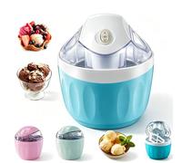 Swirly Cup Ice Cream Maker, 15-Min Quick Homemade Mini Soft Serve Machine | Quick homemade soft serve in about 15 minutes-a mini portable maker for dessert, snacks, and afternoon tea.(Blue+White)
