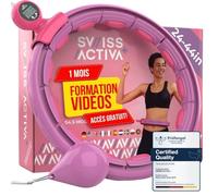 Swiss Activa+ S4.S Silent Hula Hoop Pneu Adulte avec Compteur 60-112cm -Extra Silencieux - Ne Tombe Pas - Cerceau pour Femmes pour Perdre du Poids - Smarter Fitness Hula Hoop avec Poids