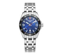 Swiss Alpine Military, unisex, Accessoires, Gris, Taille: ONE Size Montre pour homme avec bracelet en acier inoxydable, cadran bleu, étanche jusqu'à 10 ATM 7034.1136Sam