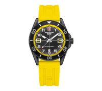 Montre Homme Quartz Swiss Alpine Military Raptor SAM7029.1878 - Acier inoxydable - Cadran Noir - Bracelet Jaune