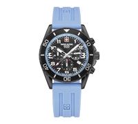 swiss alpine military 7029.9 Montre chronographe à quartz analogique en silicone pour homme, Sw/Silicone/Bleu clair - 9871sam, bracelet
