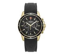 Swiss Alpine Military 7089.9 Montre chronographe à quartz analogique en silicone pour homme, Or/Noir/Noir - 9817sam