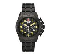 Swiss Alpine Military by Grovana Montre Homme Chronographe 7063 Acier Inoxydable 10 ATM, Noir, Bracelet