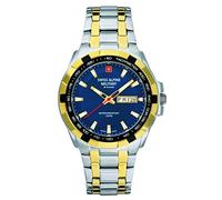 Swiss Alpine Military Montre analogique à quartz 7043.1 en acier inoxydable pour homme, Bic-or/or bicolore/bleu - 1145sam, Bracelet