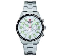 Swiss Alpine Military par Grovana, Montre chronographe pour homme, Étanchéité de 10 ATM, Argent, 7047.9132SAM