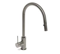 Swiss Aqua Technologies - Aurum mitigeur évier à levier sur pied 44 cm avec douchette extractible 2 jets, métal brossé (SATBAUR286BGM)