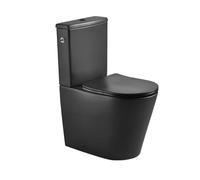 Brevis WC à poser sans bride + abattant softclose, noir mat (SATBRE031RREXVPBKM)