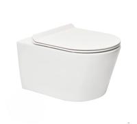 Brevis WC suspendu sans bride, fixations invisibles + abattant ultra-fin, softclose (SATBRE011RREXP)