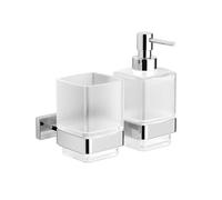 Swiss Aqua Technologies - Distributeur de savon SAT Simply S chrome/verre au lait (SATDSIMS48)