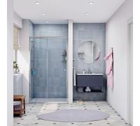 Swiss Aqua Technologies - SAT PROJECT Porte de douche 120x185cm coulissante avec profilé chrome brillant (SATPROMUD120CRT)
