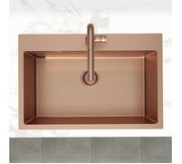 Swiss Aqua Technologies - Swiss Aqua Technologies Aurum Évier de cuisine encastrable inox 304, 1 bac, 68x45x21 cm, Cuivre brossé