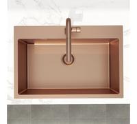 Swiss Aqua Technologies - Swiss Aqua Technologies Aurum Évier de cuisine encastrable inox 304, 1 bac, 68x45x21 cm, Cuivre brossé PVD