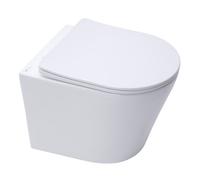 Swiss Aqua Technologies | WC Suspendu Infinitio Sans Bride | Fixations Invisibles et Abattant Frein de Chute Infinitiorimless | Céramique Blanche