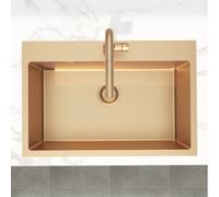 Swiss Aqua Technologies Timeless évier à encastrer en acier inoxydable 304, 68x45x21 cm, Or rose PVD