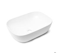 Swiss Aqua Technologies Vasque à poser Infinitio 45,5x32,5 cm | Blanc brillant | Céramique fine rectangulaire | Sans trop-plein | Blanc