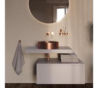 Swiss Aqua Technologies Vasque à Poser Aurum 38 x 38 x 11 cm | Cuivre Brossé | Acier Inoxydable | Avec Bonde | Sans Trop-Plein - Réf | Cuivré