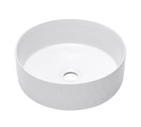 Swiss Aqua Technologies - Vasque à poser ronde diamètre 36 cm - blanc brillant - finition striée - sans trop-plein - SAT Infinitio